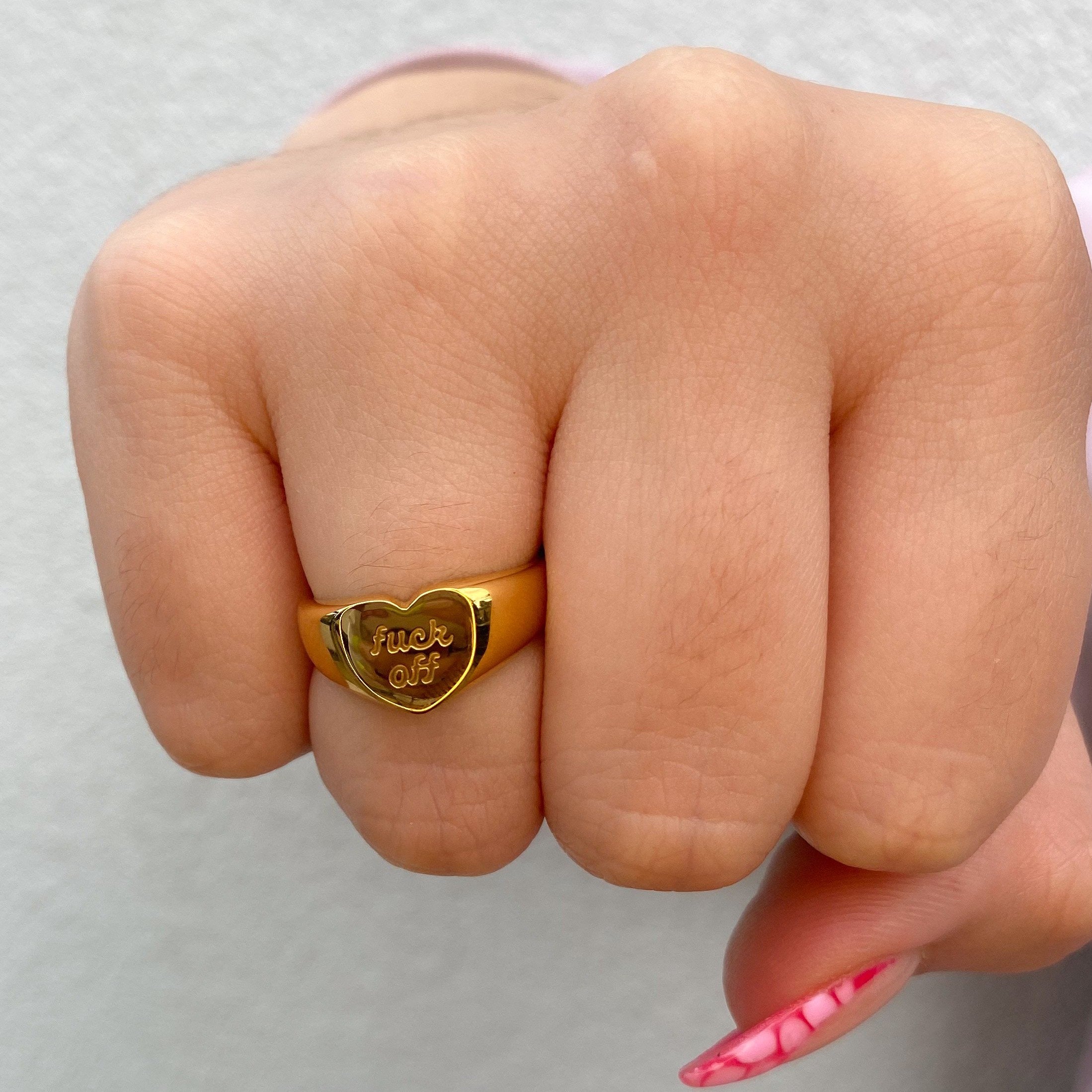 Fuck Off Heart Ring