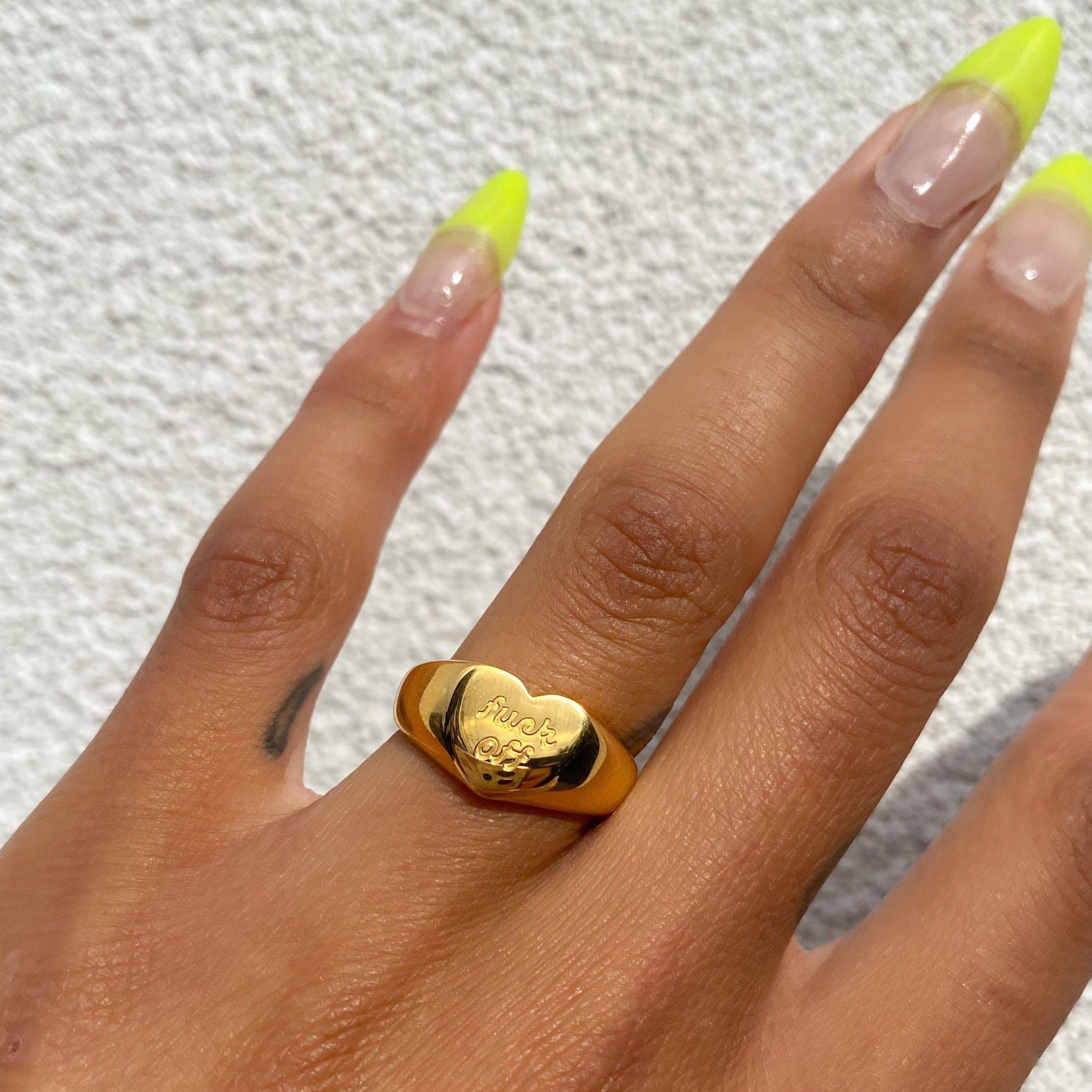 Fuck Off Heart Ring