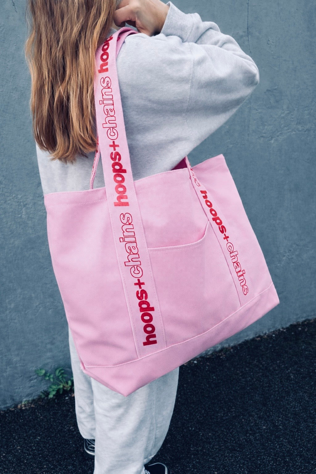 Hoops + Chains Tote Bag - Pink