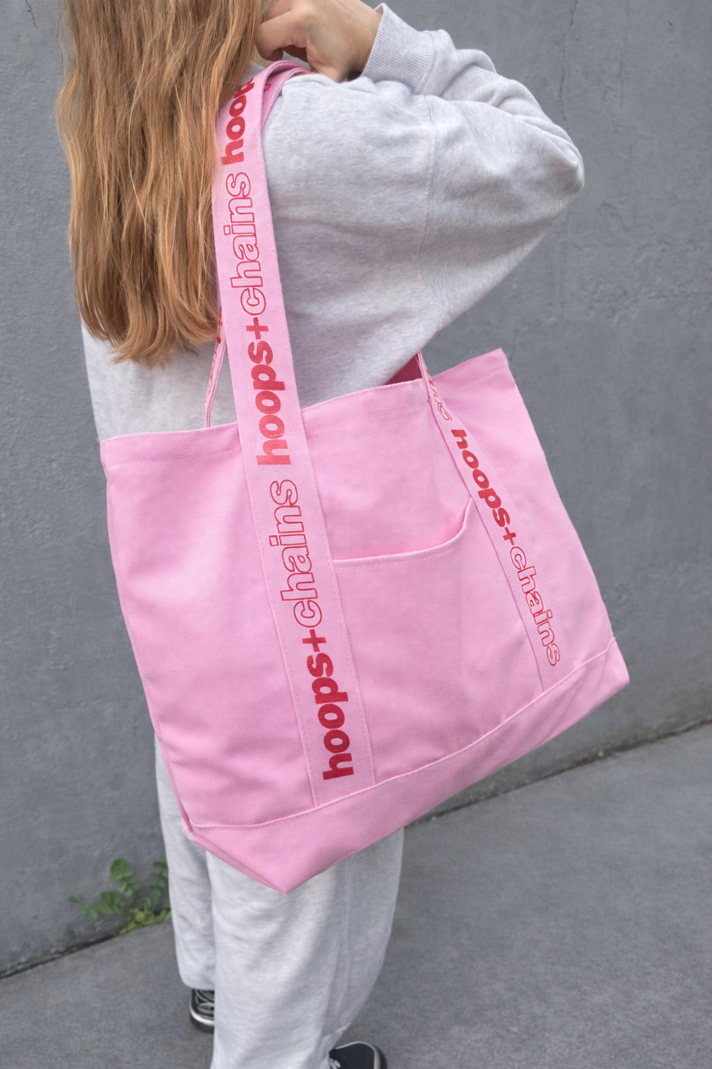 Hoops + Chains Tote Bag - Pink