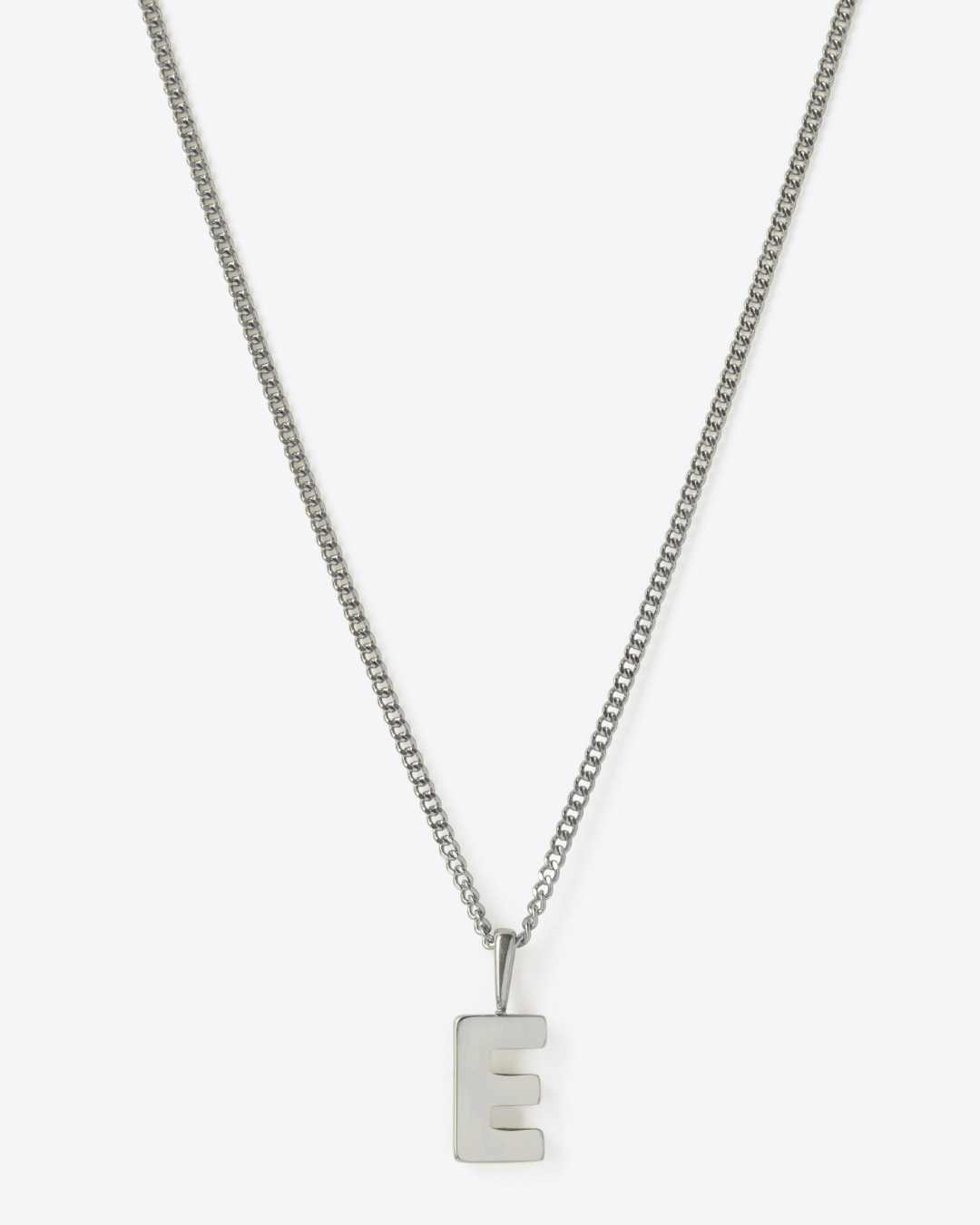Initial Letter Chain with Charm - Silver