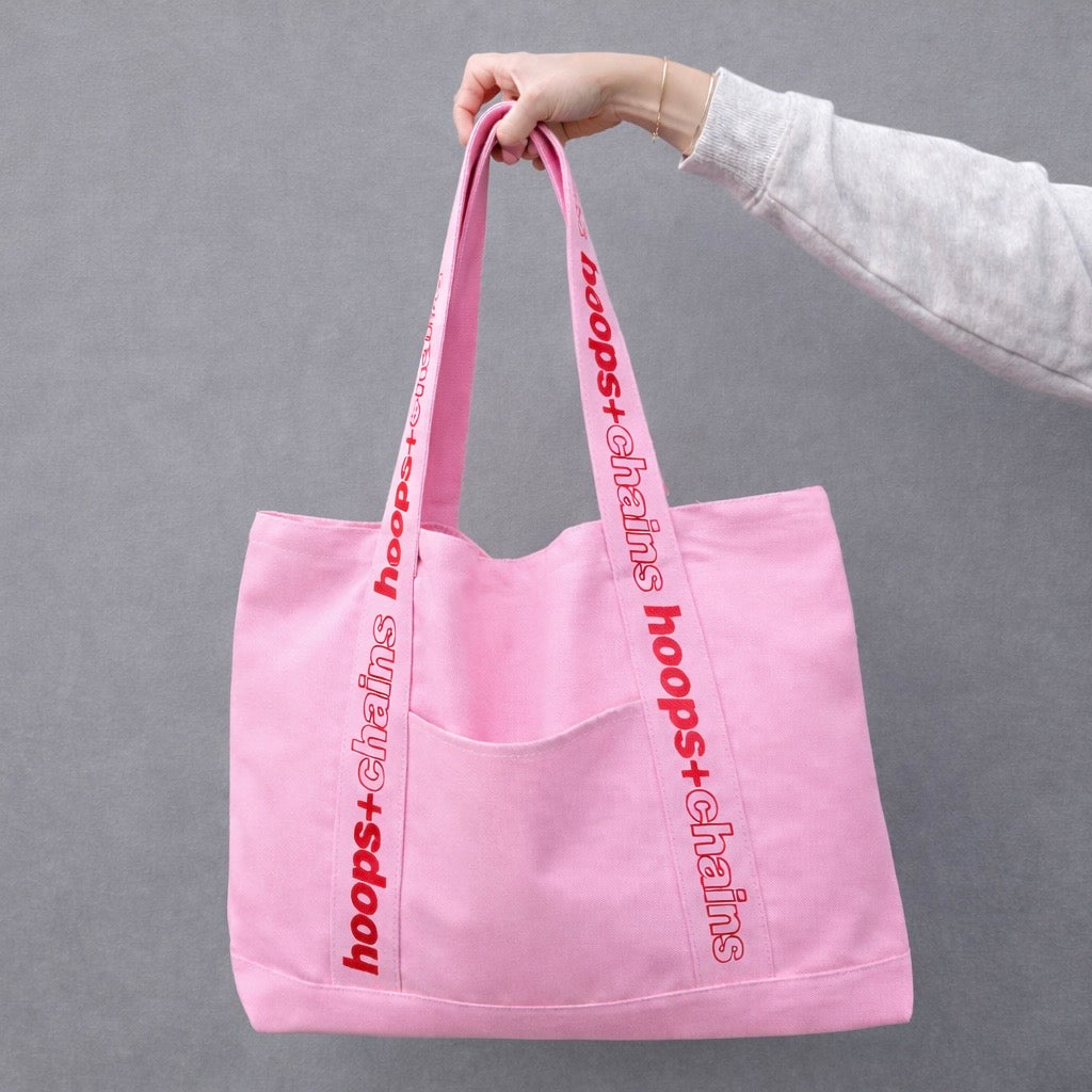 Hoops + Chains Tote Bag - Pink