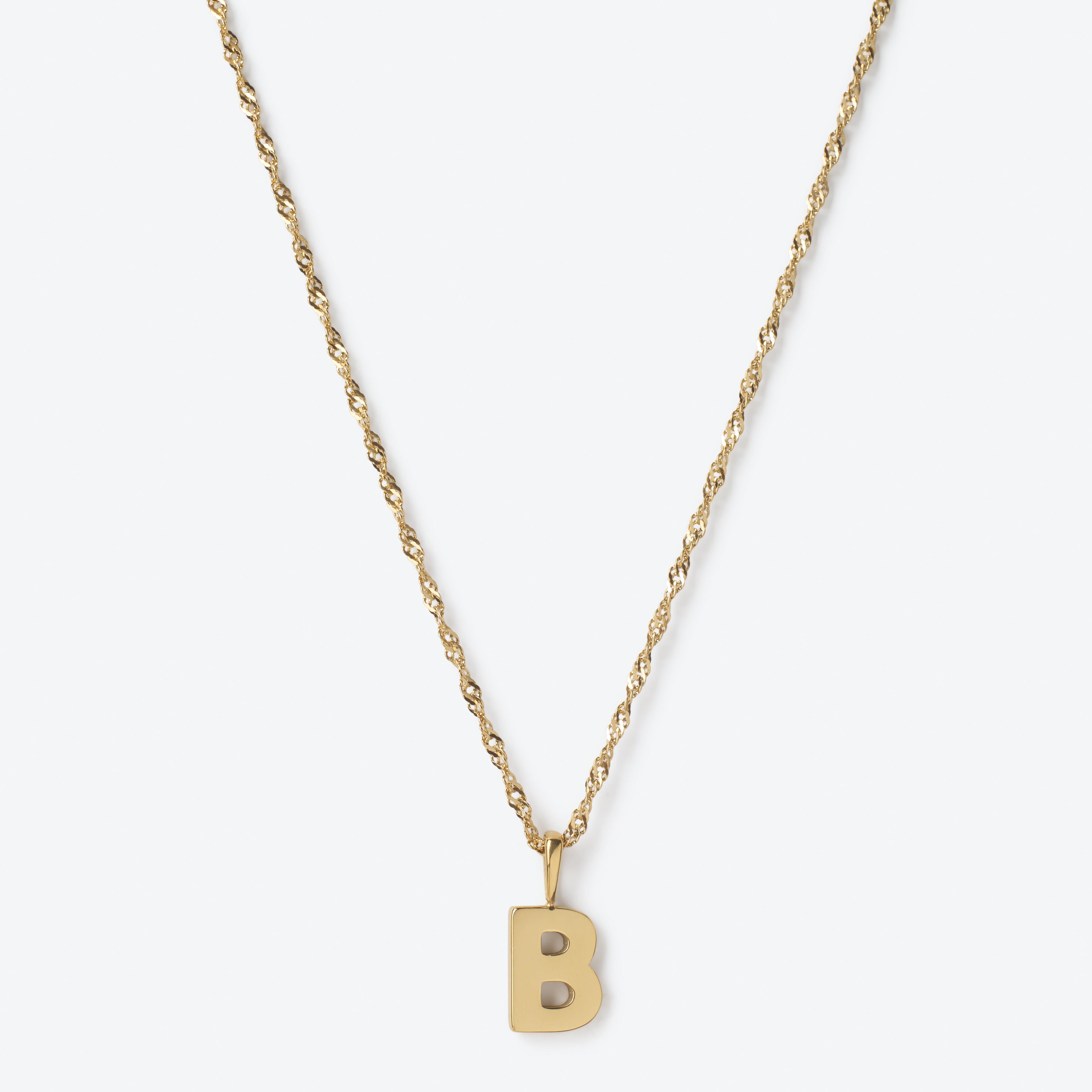 Initial Letter Chain with Charm - Gold