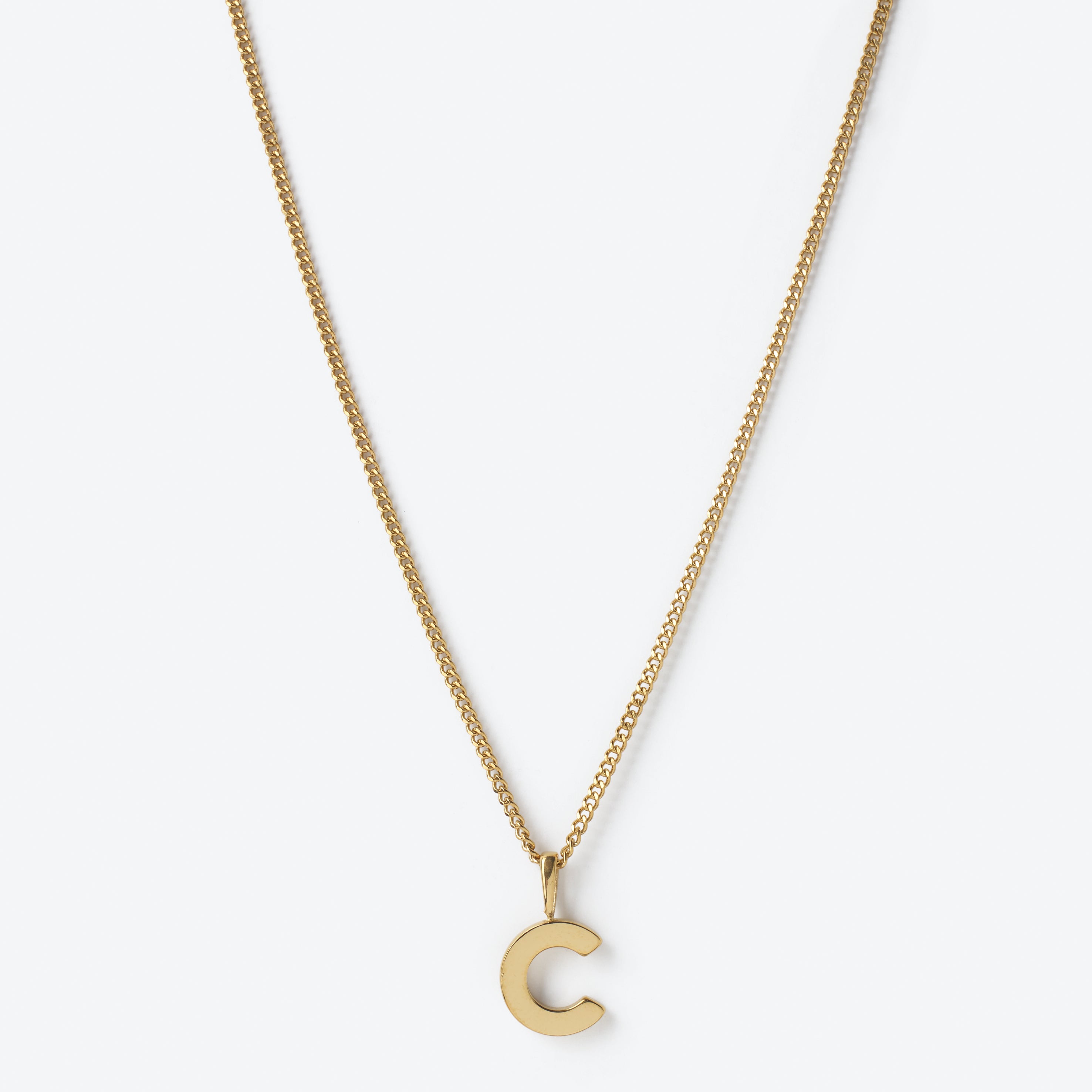 Initial Letter Chain with Charm - Gold