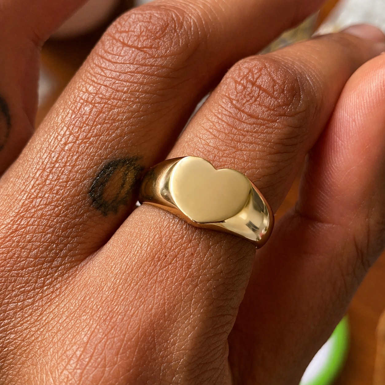 Personalised Heart Signet Ring