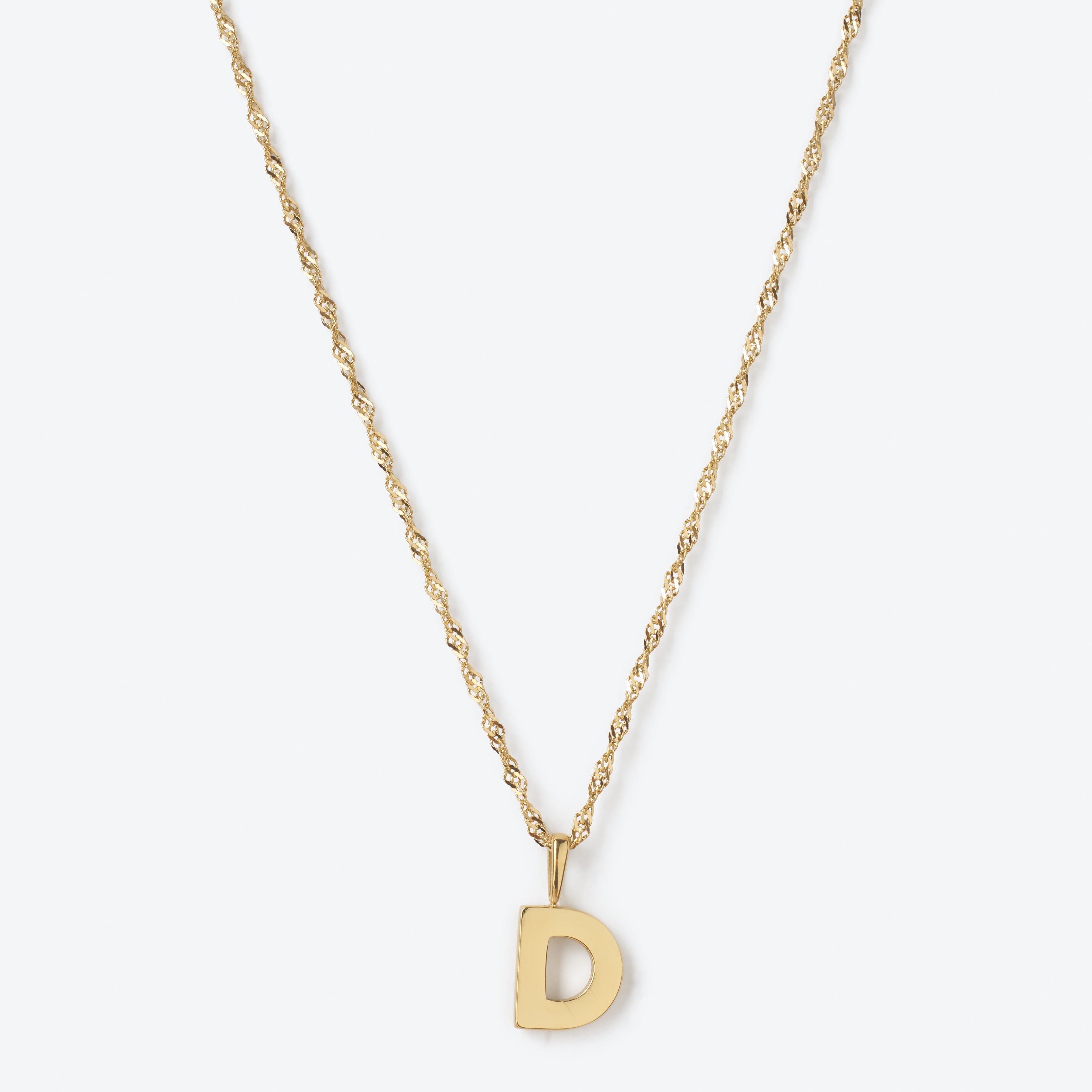 Initial Letter Chain with Charm - Gold