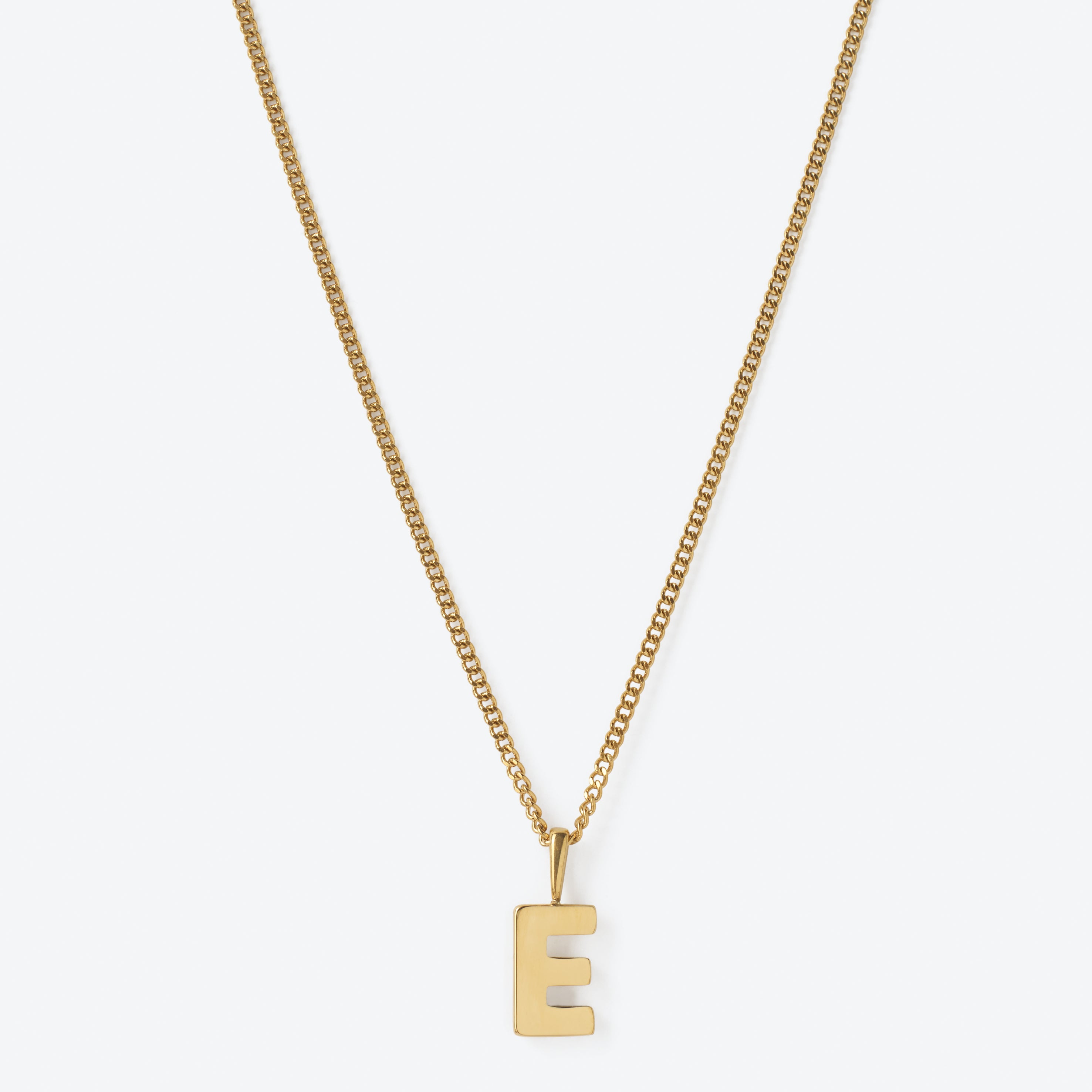 Initial Letter Chain with Charm - Gold