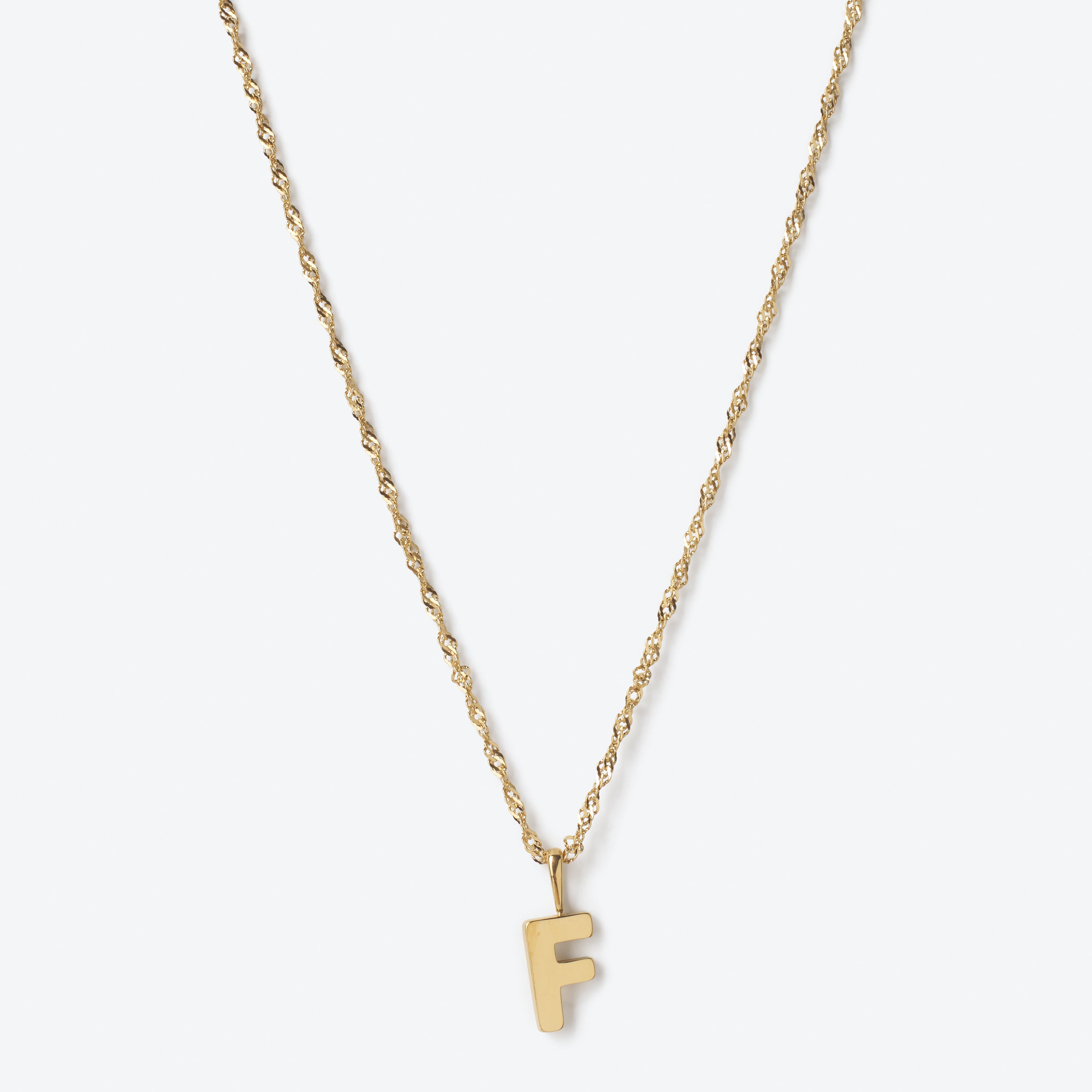 Initial Letter Chain with Charm - Gold