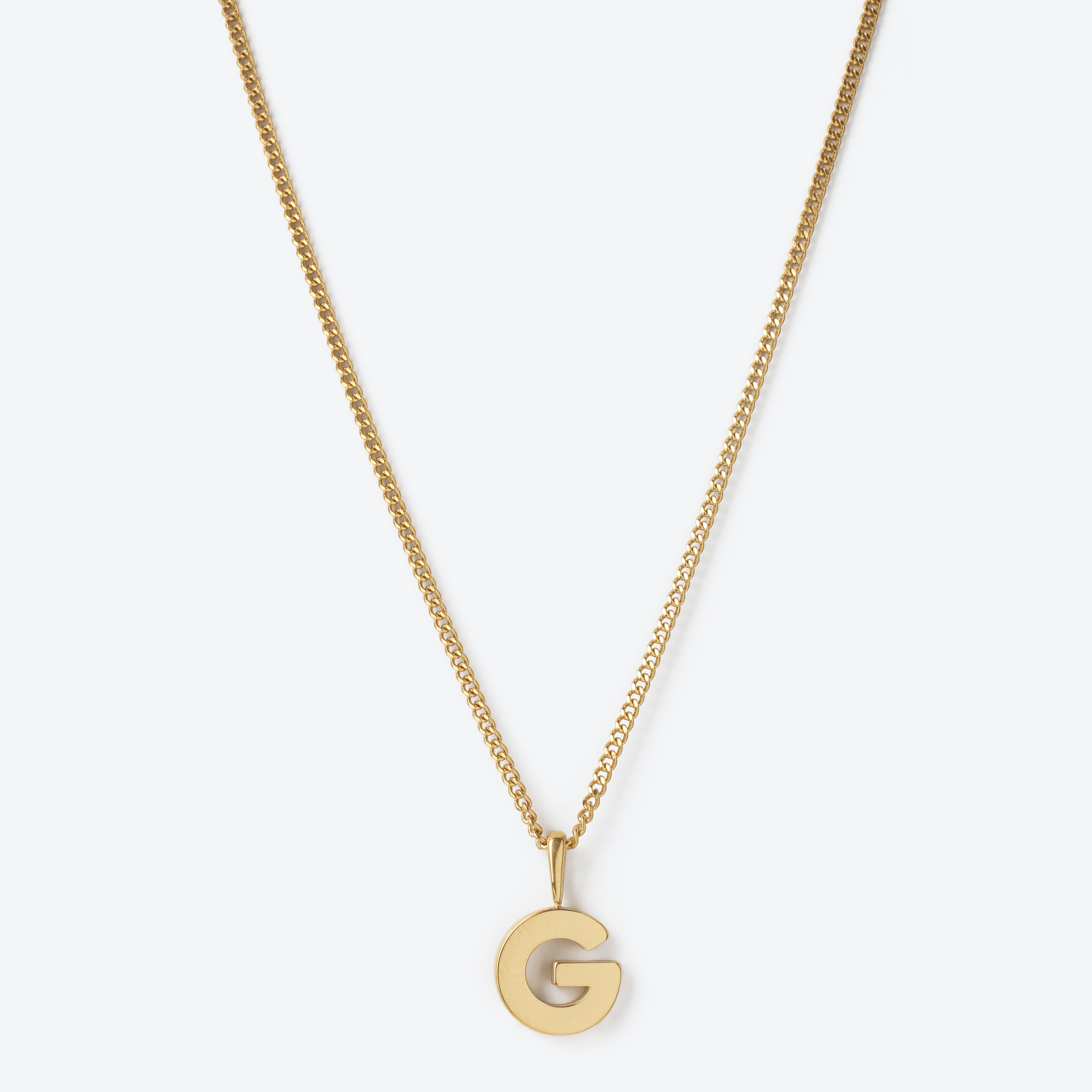 Initial Letter Chain with Charm - Gold