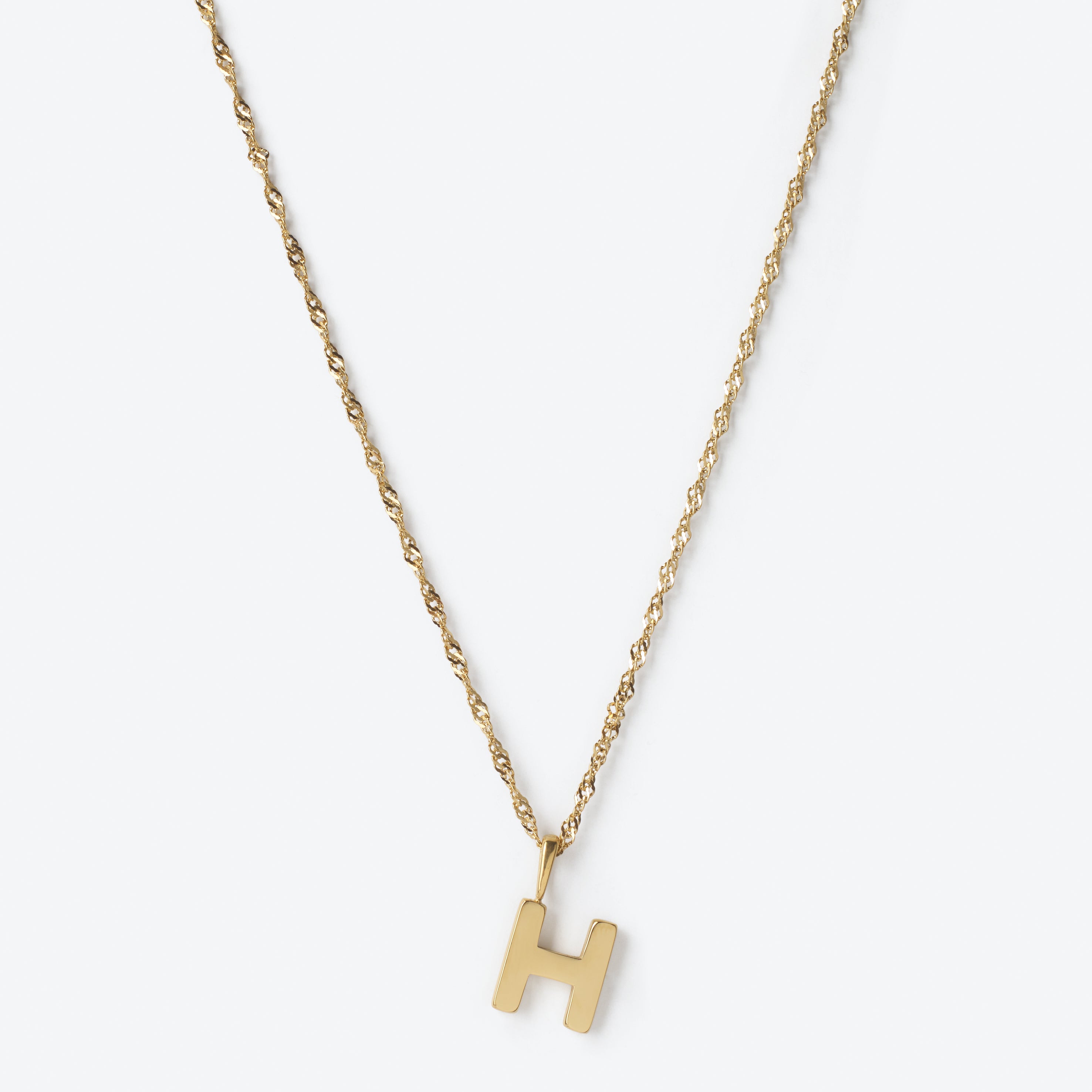 Initial Letter Chain with Charm - Gold