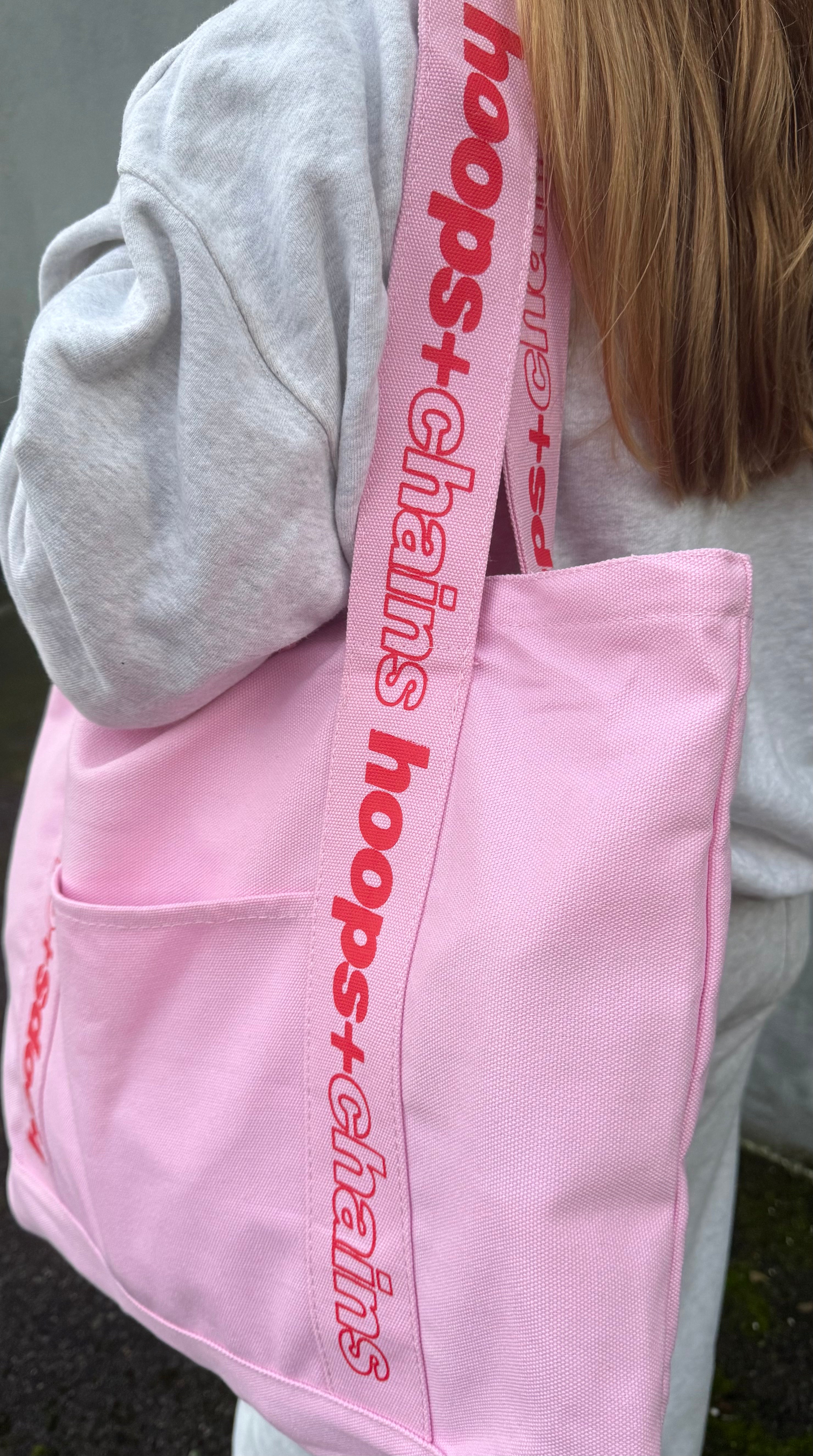 Hoops + Chains Tote Bag - Pink
