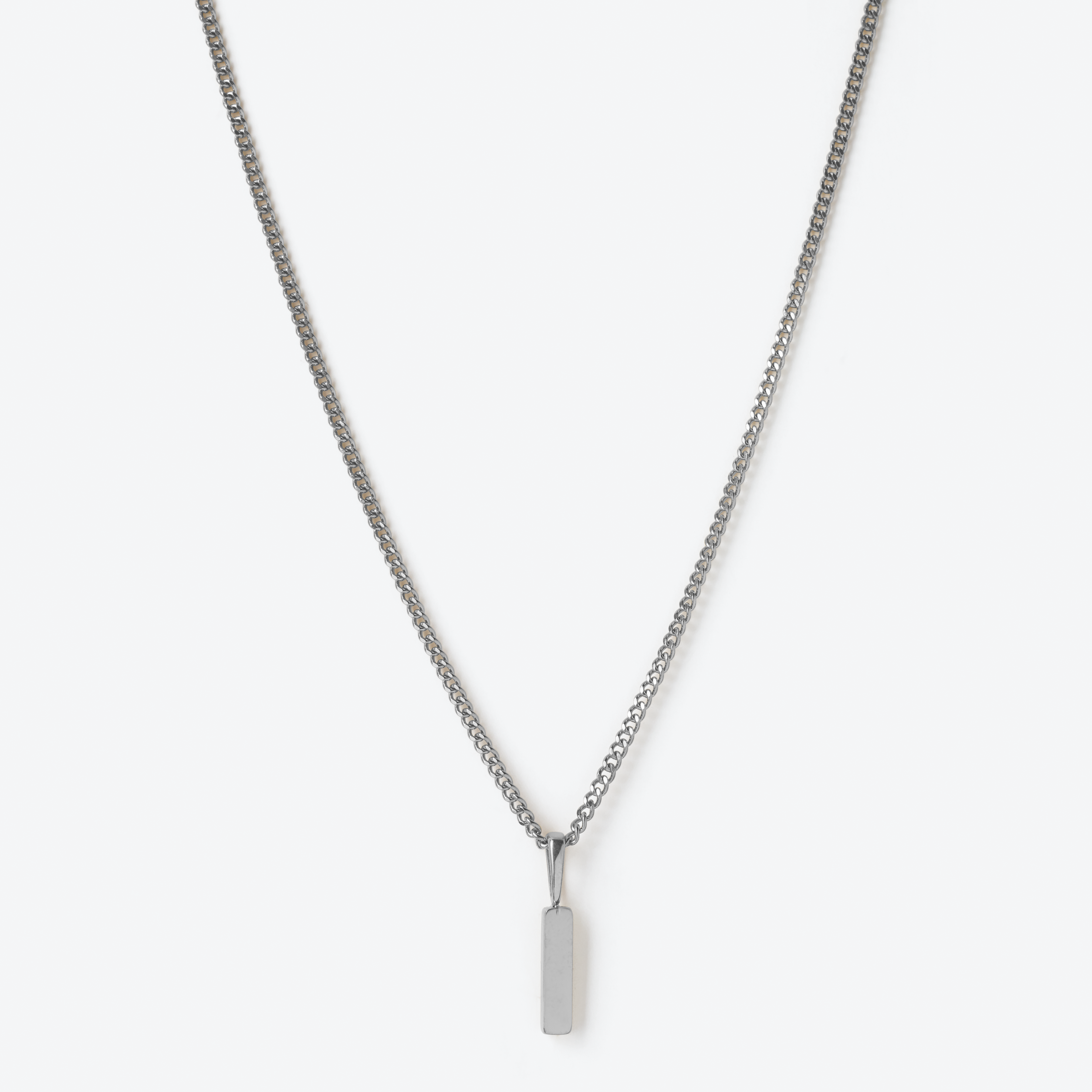 Initial Letter Chain with Charm - Silver