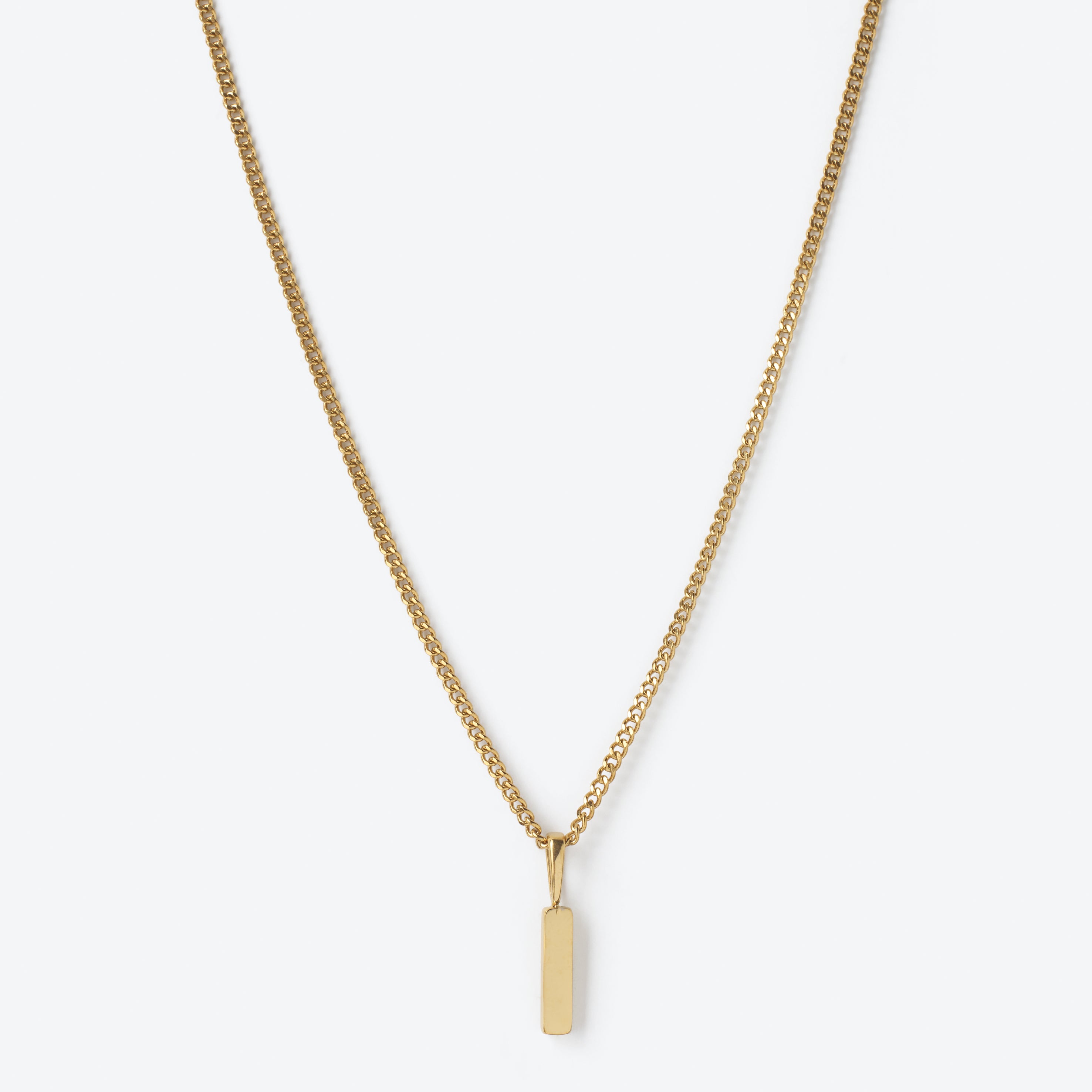 Initial Letter Chain with Charm - Gold