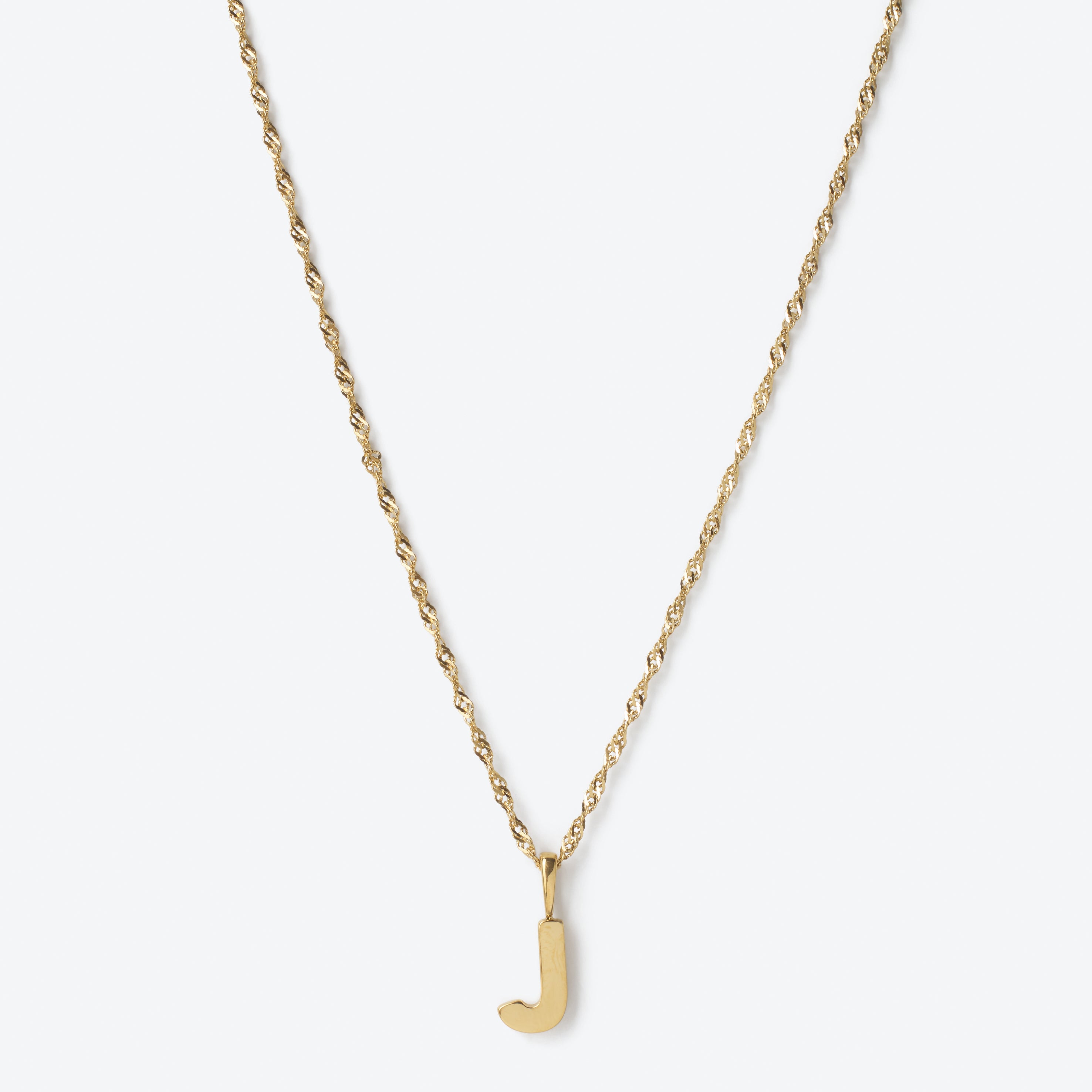 Initial Letter Chain with Charm - Gold