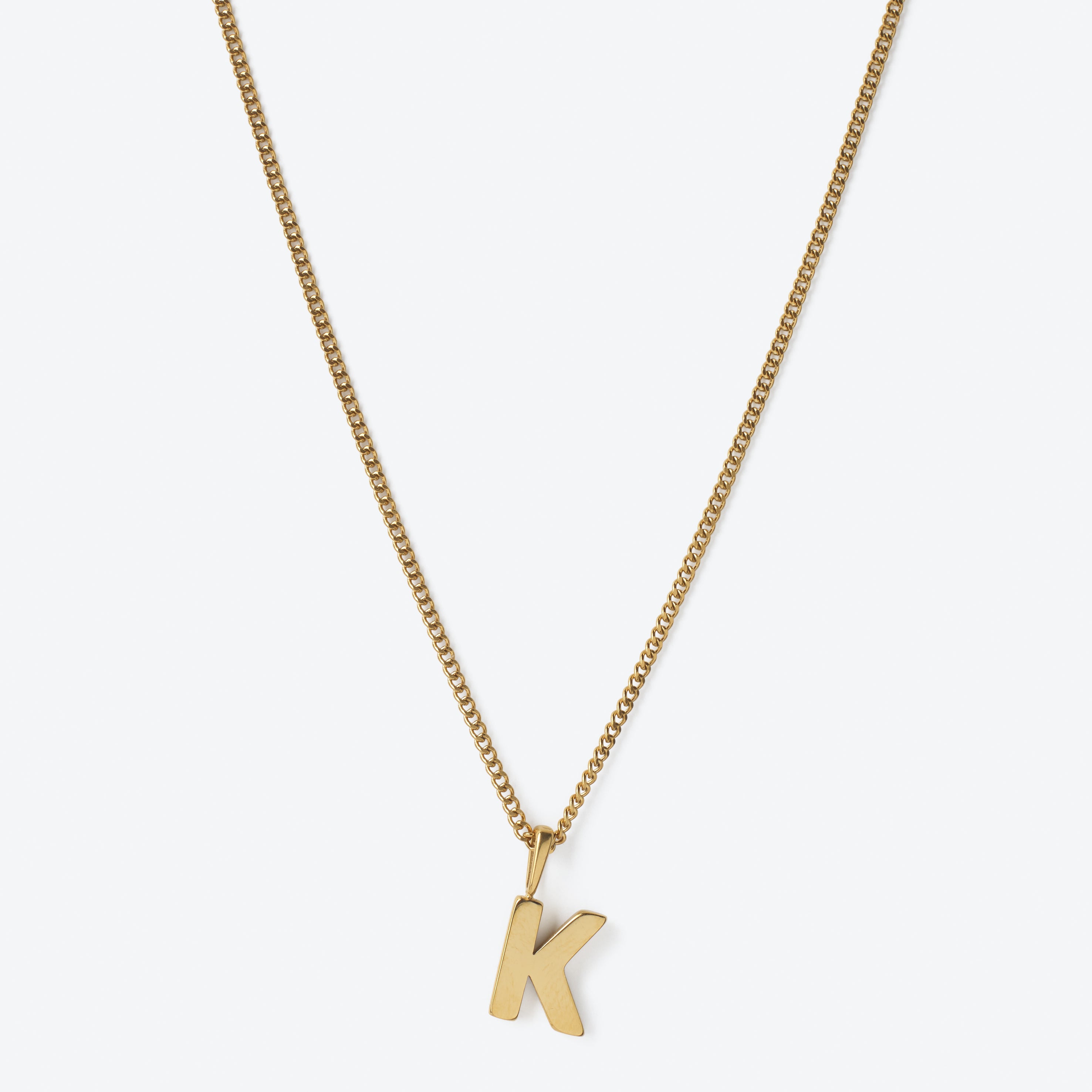 Initial Letter Chain with Charm - Gold
