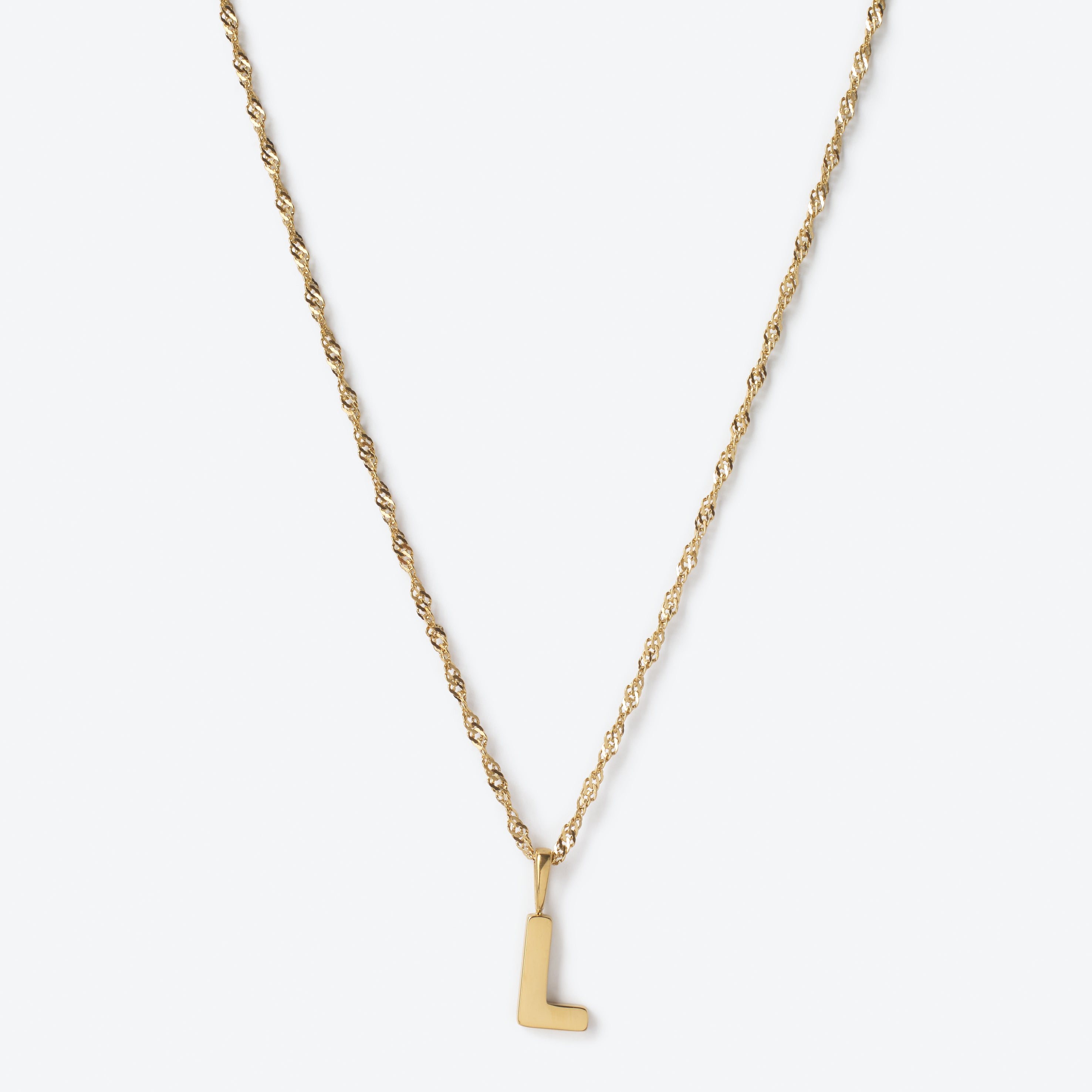 Initial Letter Chain with Charm - Gold