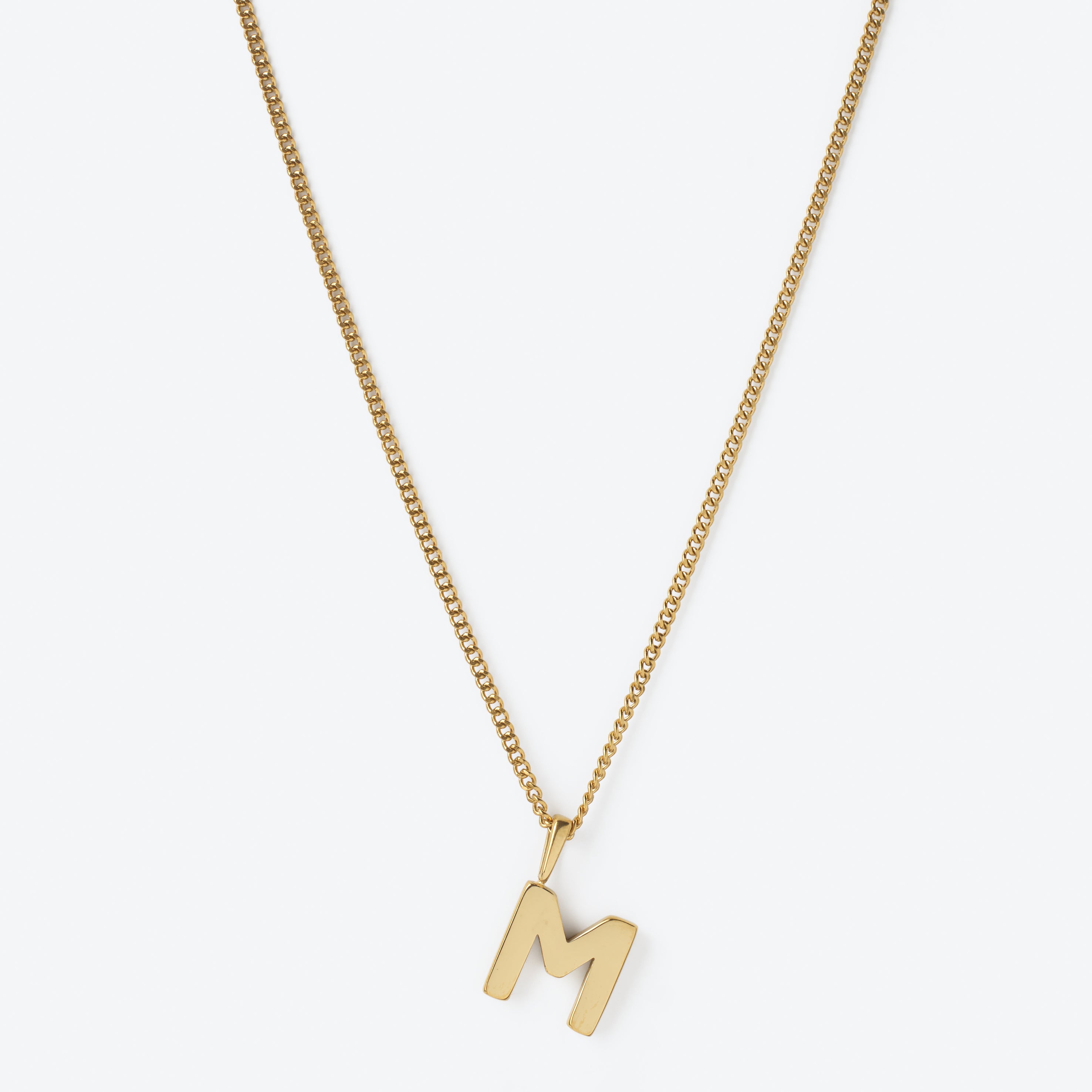 Initial Letter Chain with Charm - Gold