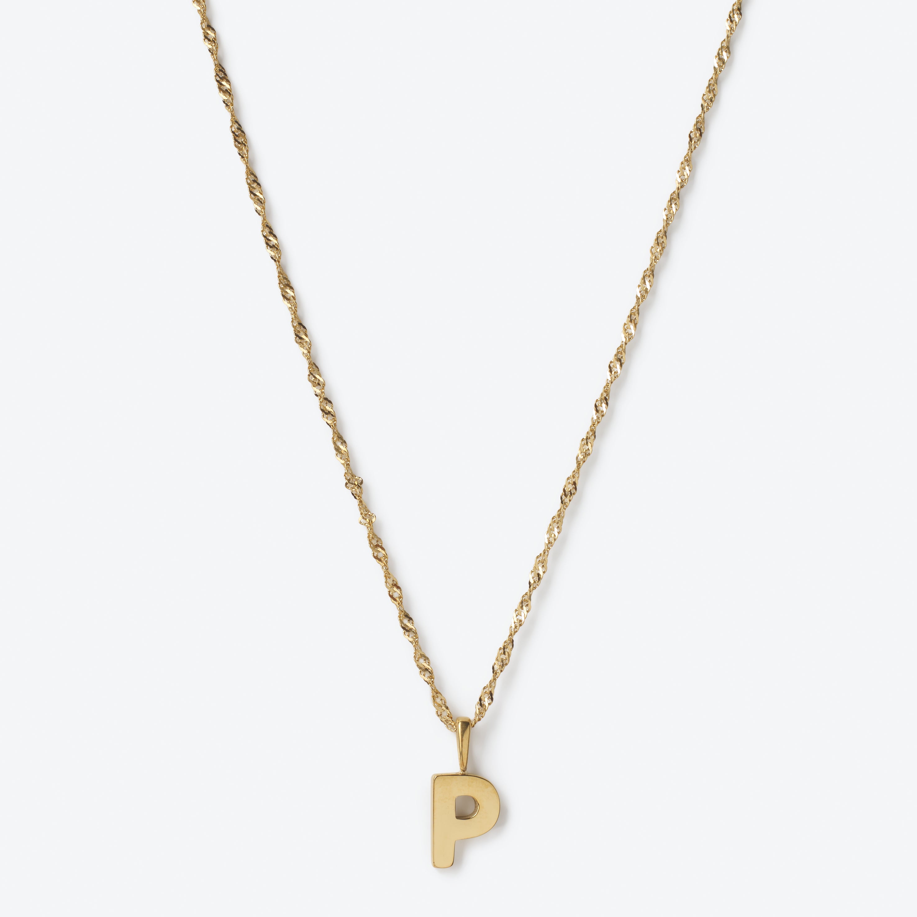 Initial Letter Chain with Charm - Gold