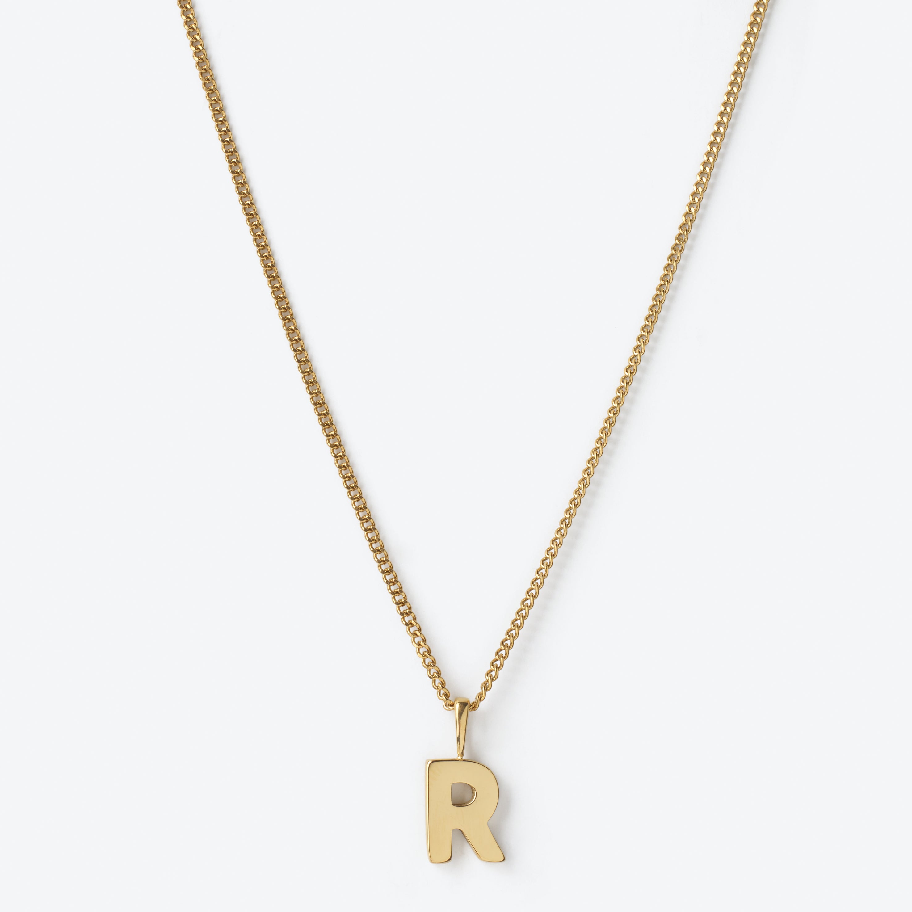 Initial Letter Chain with Charm - Gold