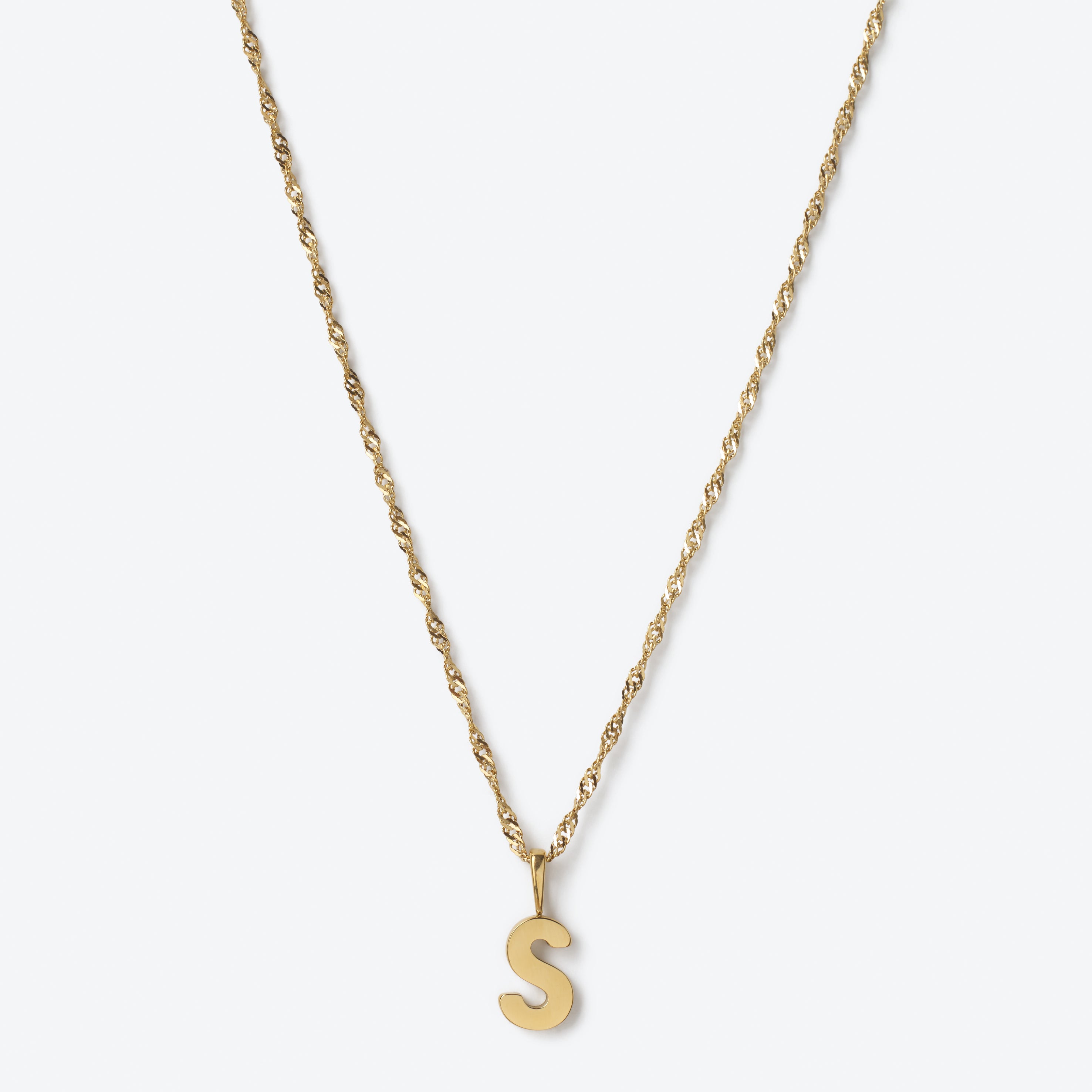 Initial Letter Chain with Charm - Gold