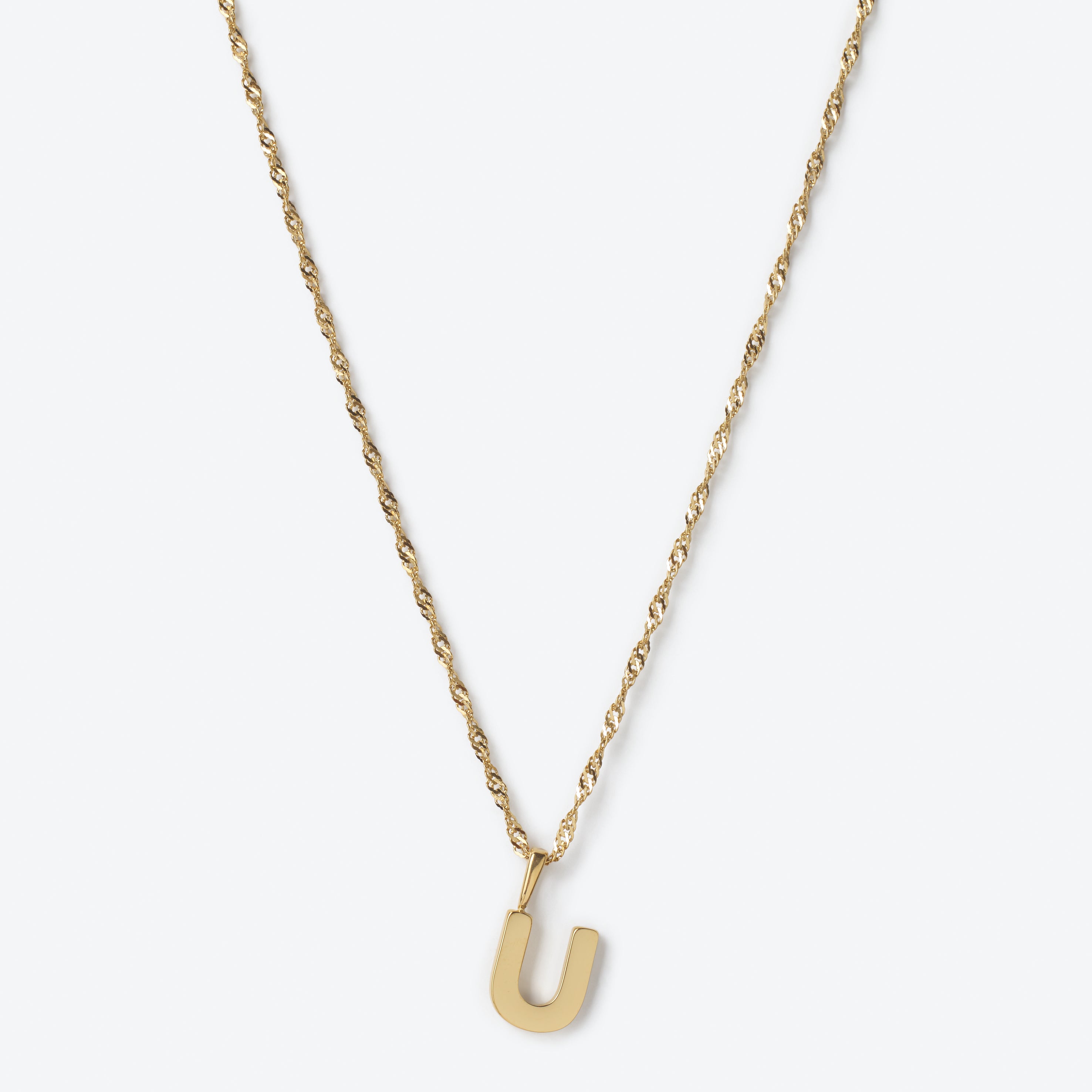 Initial Letter Chain with Charm - Gold