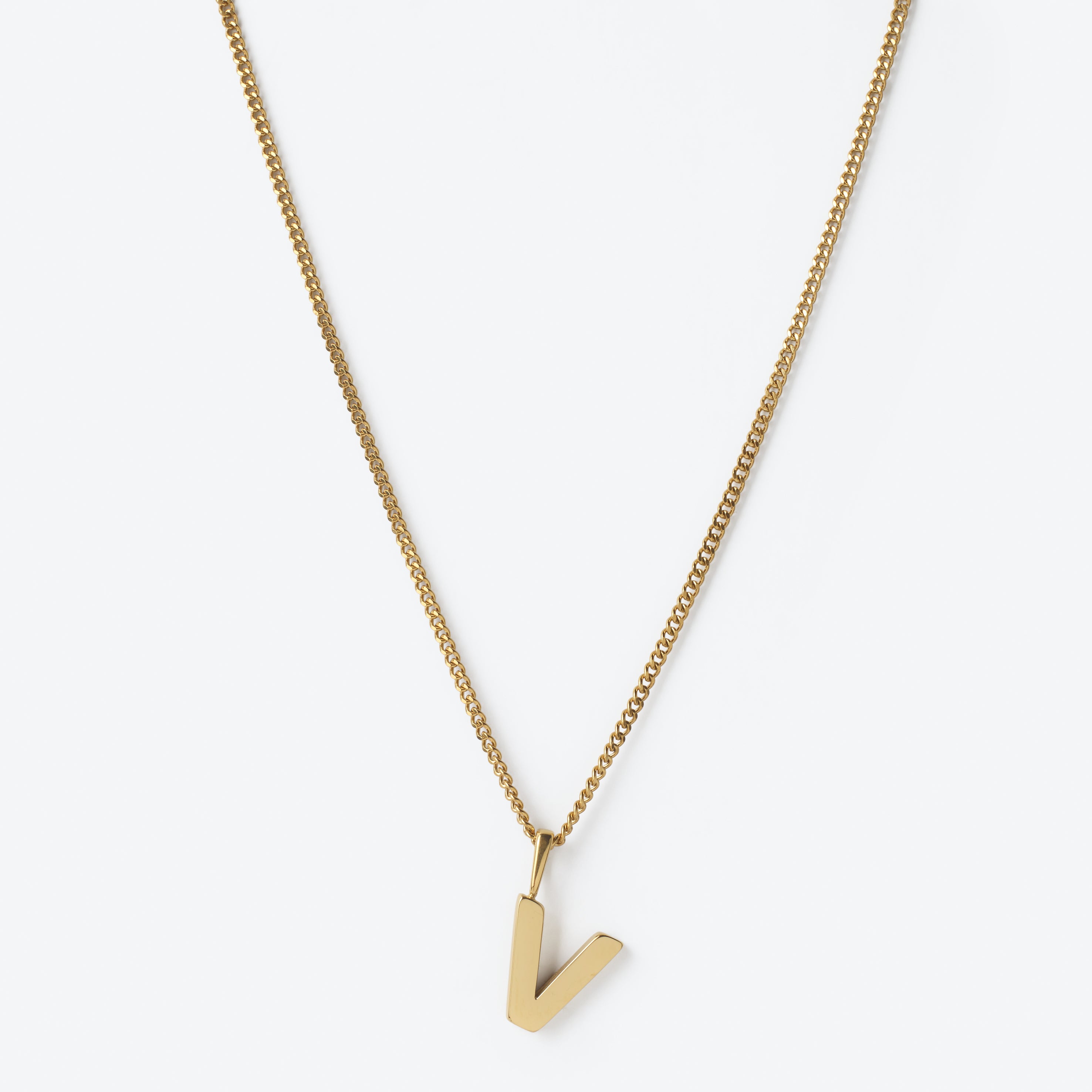 Initial Letter Chain with Charm - Gold