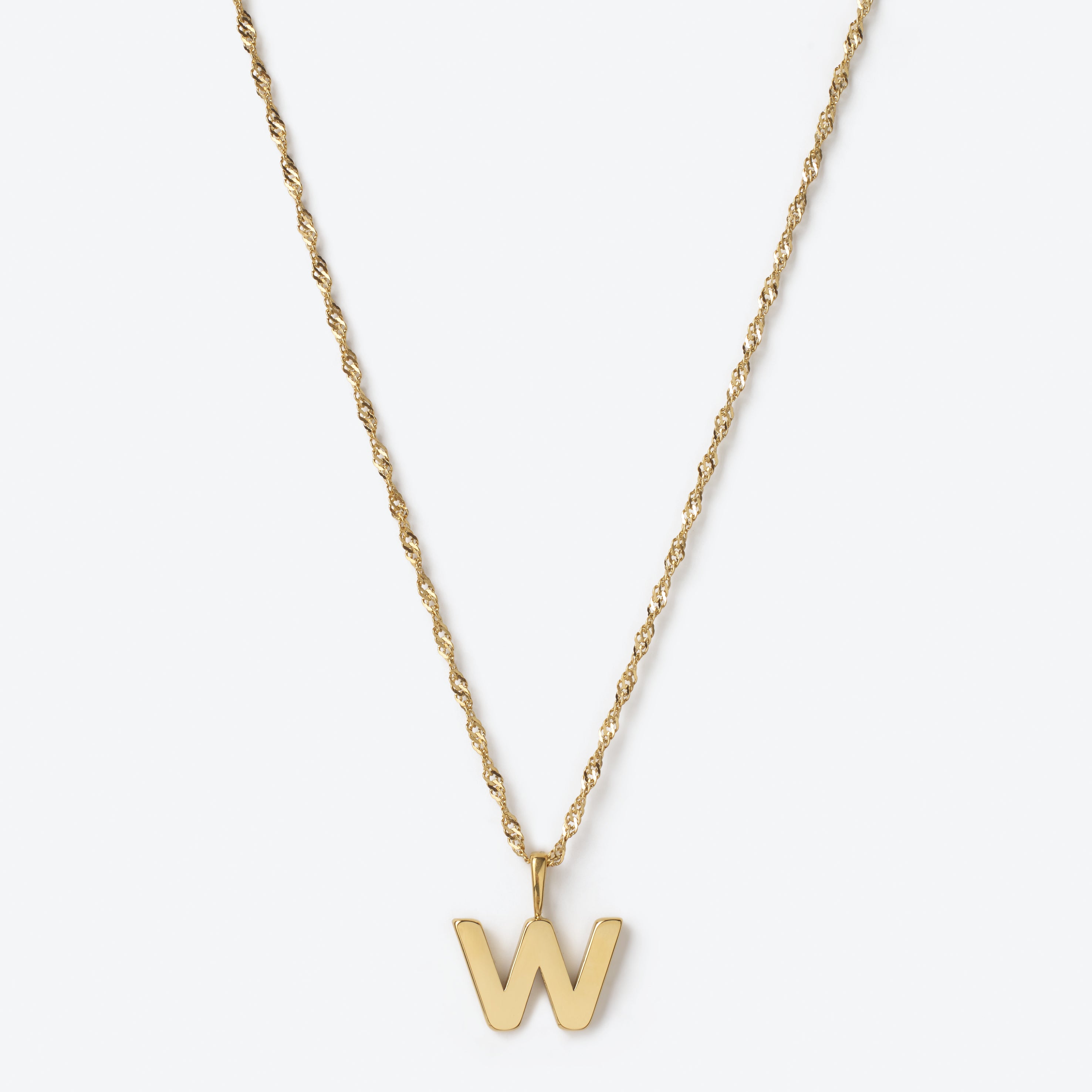 Initial Letter Chain with Charm - Gold