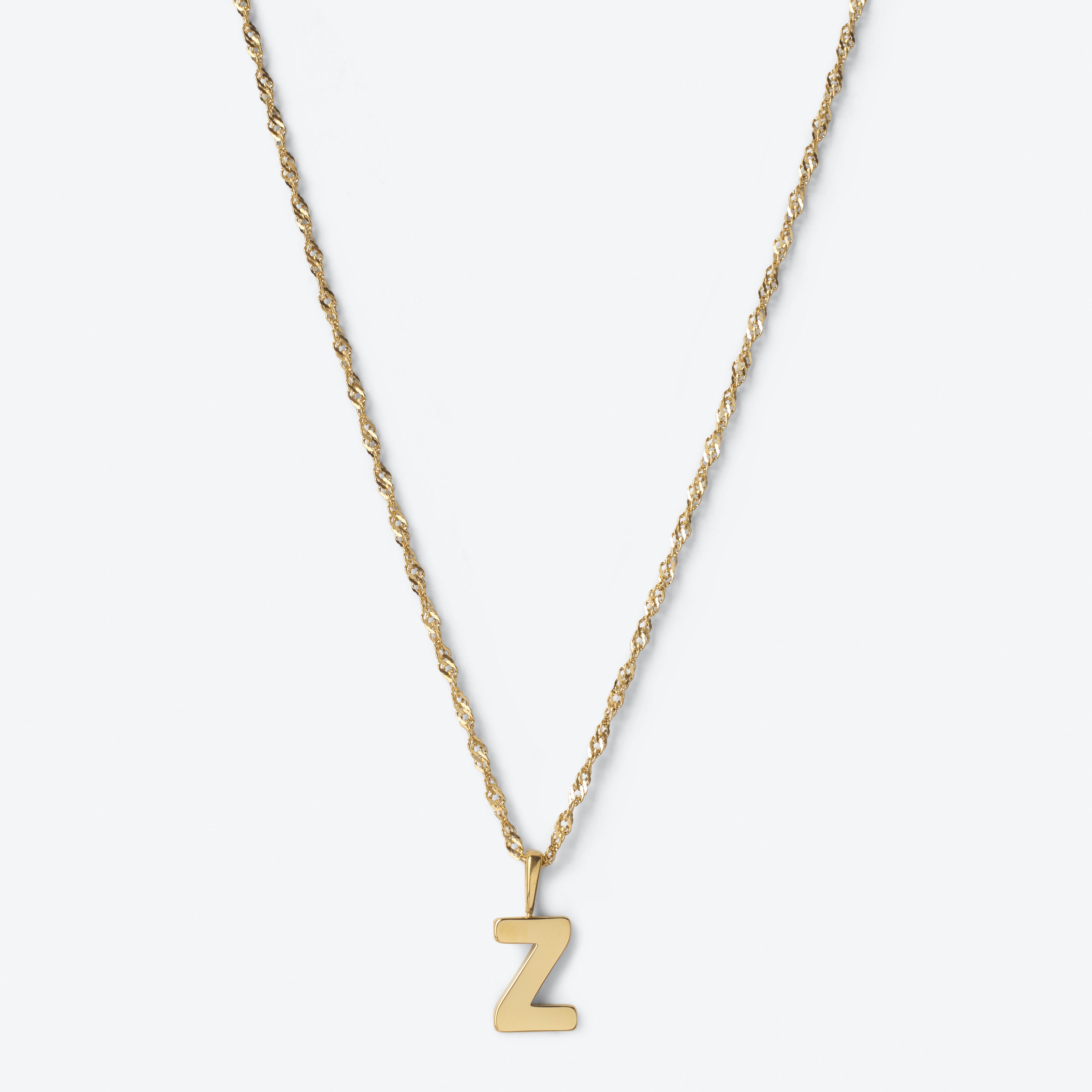 Initial Letter Chain with Charm - Gold