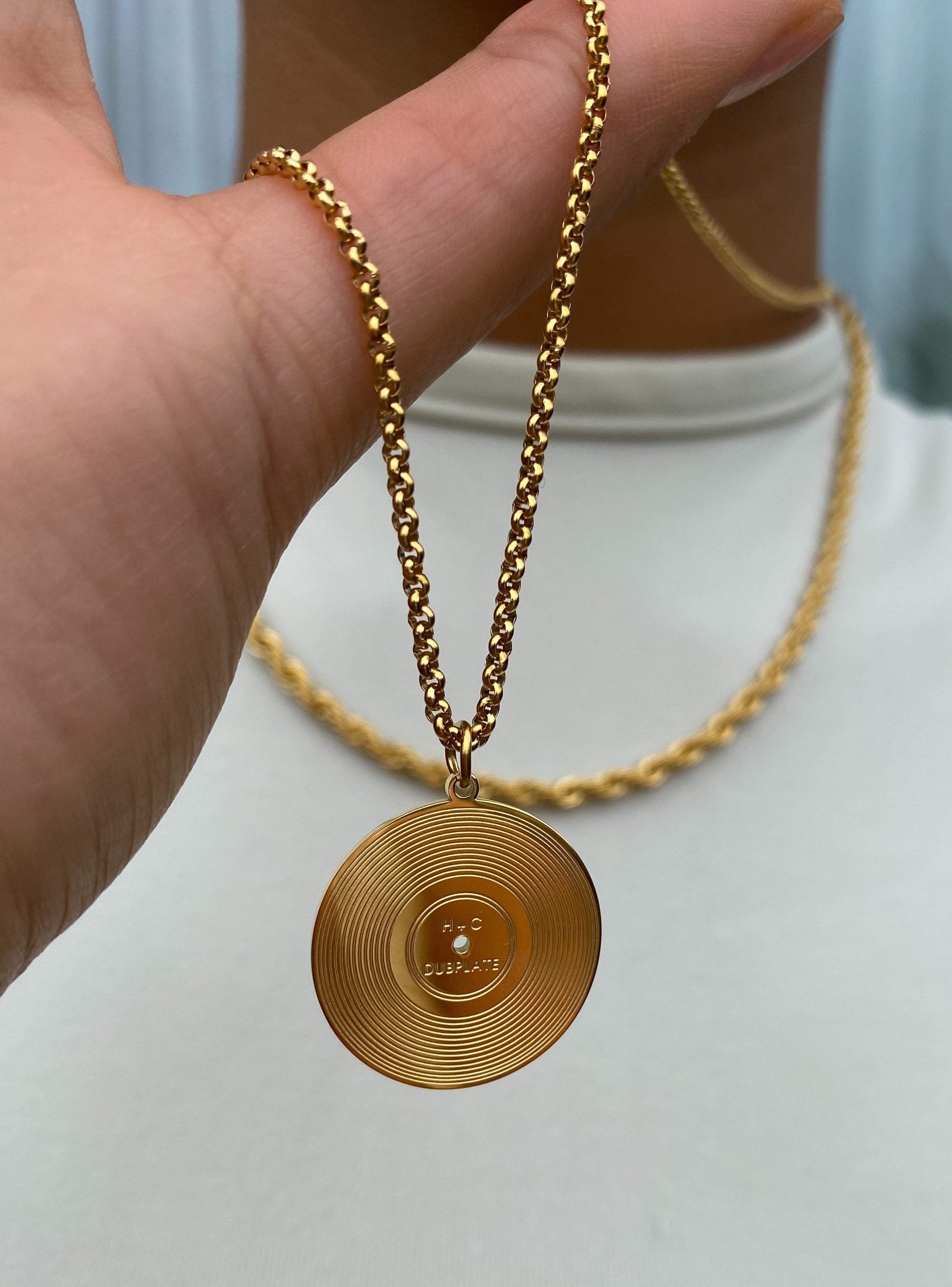 Vinyl Record Pendant Chain